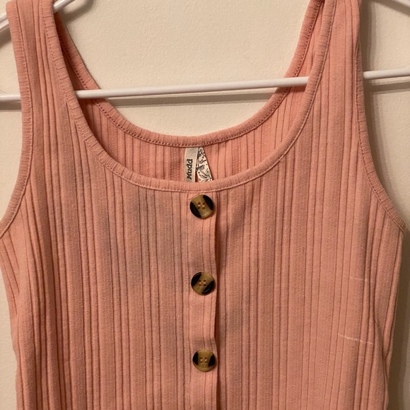 Pink Button up Tank Top - Picture 2 of 3
